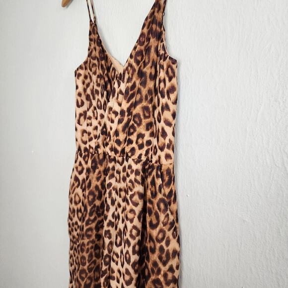 NWT L'Agence V-Neck Leopard Animal Print One-Piece Jumpsuit (Small) - Picture 4 of 11